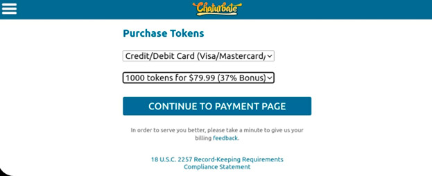 Chaturbate Token Page