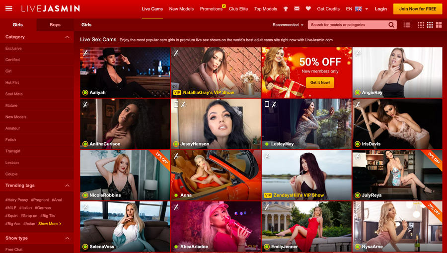 LiveJasmin Homepage